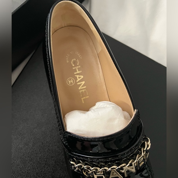 Chanel Mocassins Loafers Patent Calfskin Black